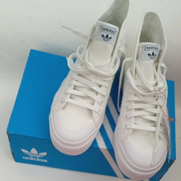 Adidas Women's White Platform Nizza Mid High-Top Sneakers US Size 9 - Picture 13 of 13
